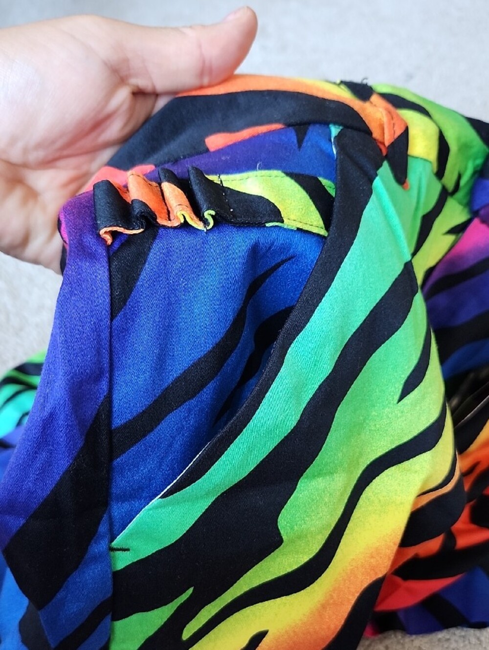 Royal & Awesome Golf Pants Bright Rainbow Zebra Print - Multicolor - Picture 15 of 15
